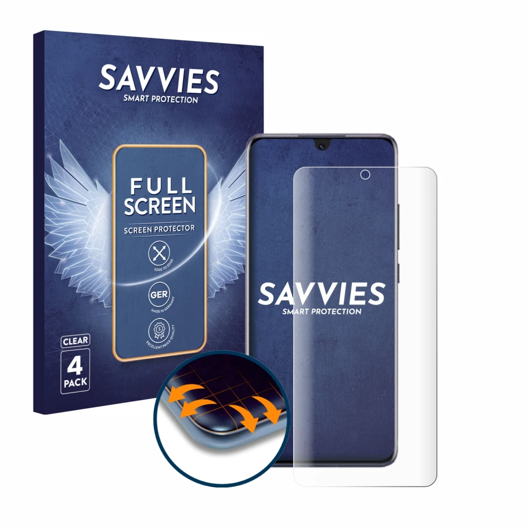 Parte frontale di una confezione del prodotto con il logo del marchio Savvies. Accanto è raffigurato il dispositivo Honor Magi