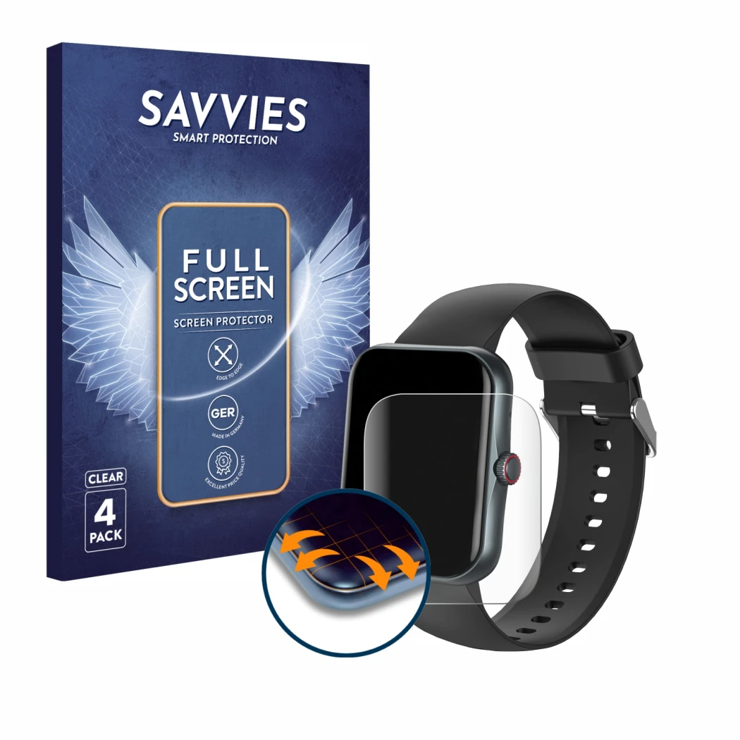 Parte frontale di una confezione del prodotto con il logo del marchio Savvies. Accanto è raffigurato il dispositivo Pthtechus 