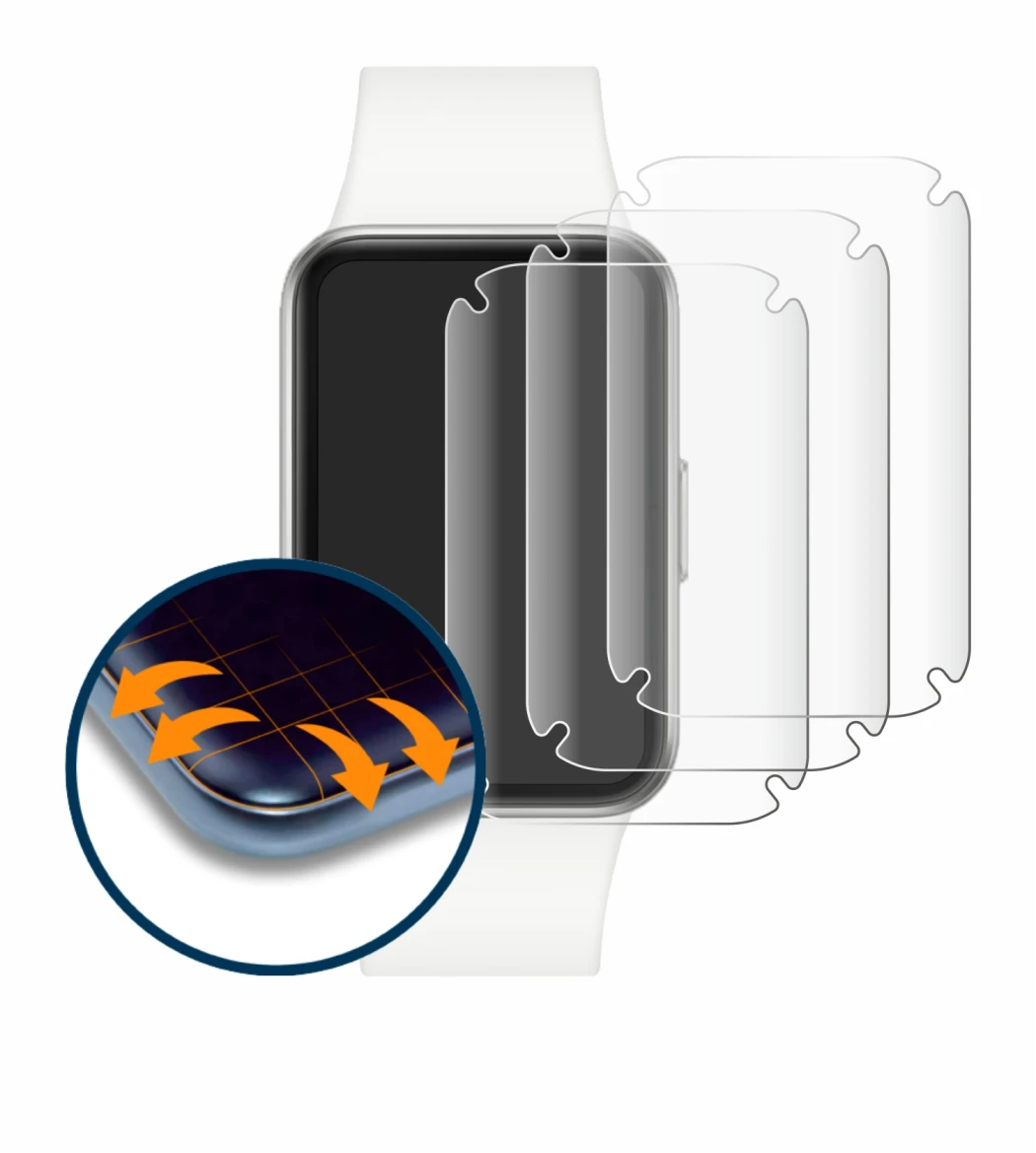 Immagine del dispositivo Samsung Galaxy Fit3 con un'ampia varietà di protezioni per lo schermo.