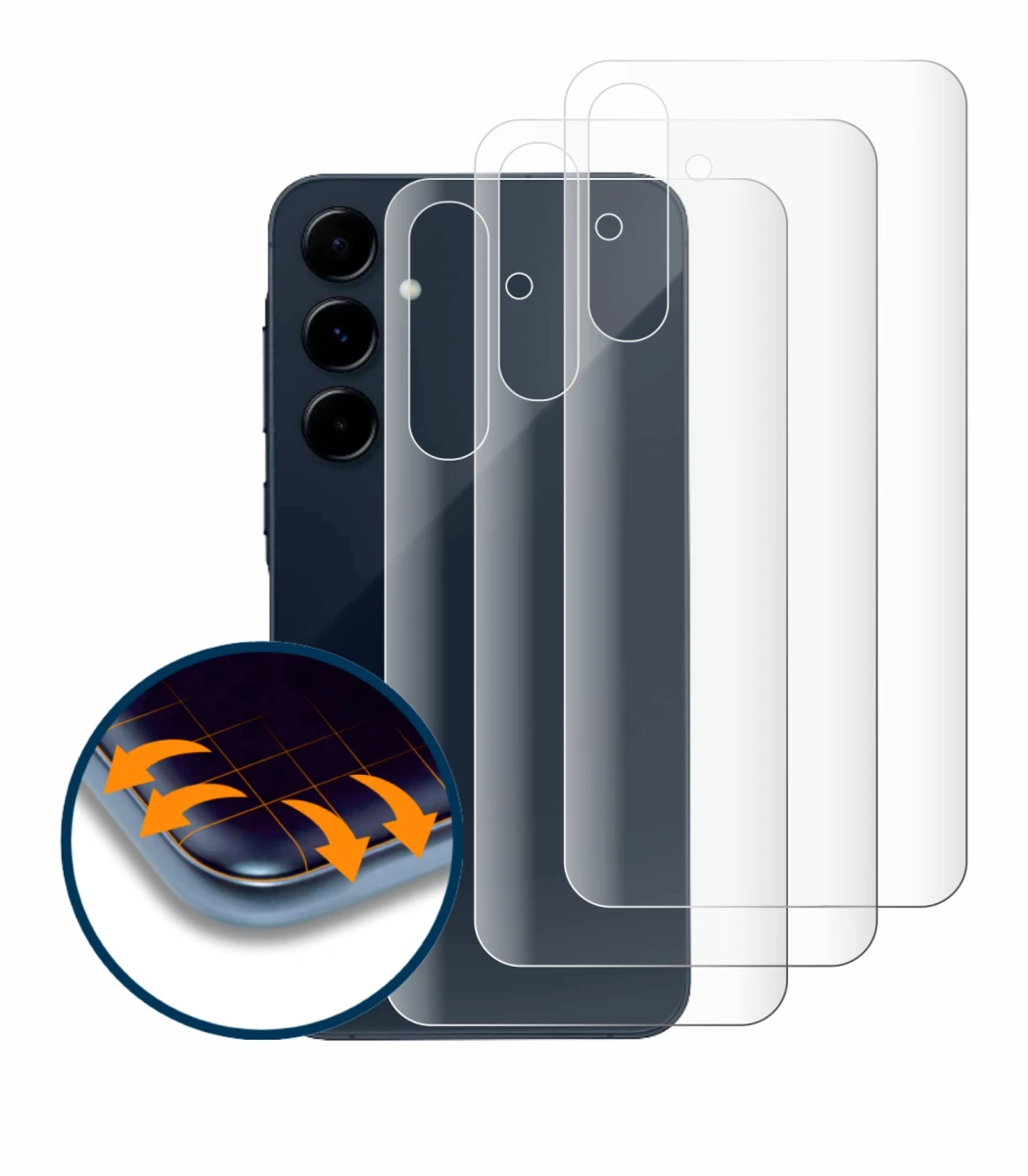 Immagine del dispositivo Samsung Galaxy A35 5G (Posteriore) con un'ampia varietà di protezioni per lo schermo.