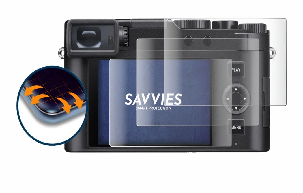 Immagine del dispositivo Leica D-Lux 8 con un'ampia varietà di protezioni per lo schermo.