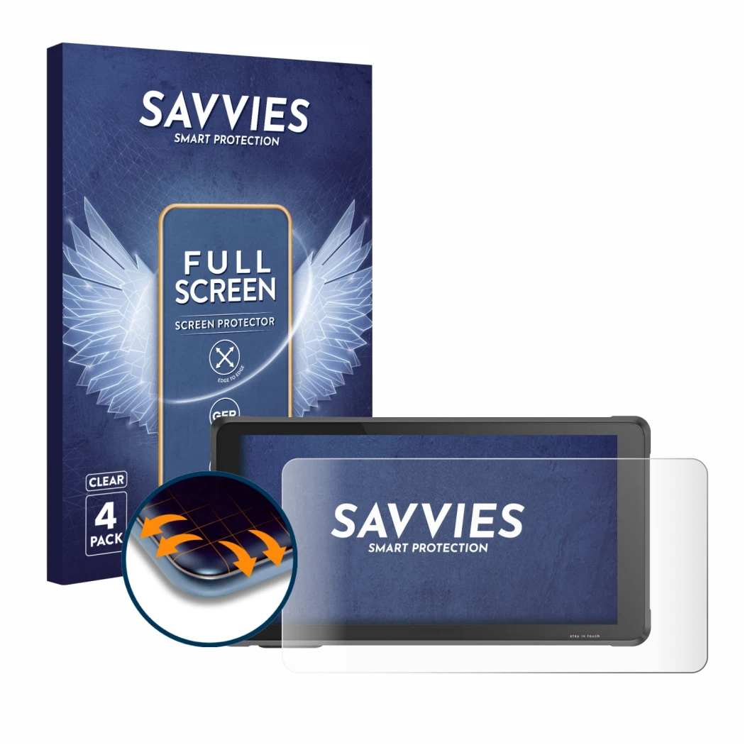 Parte frontale di una confezione del prodotto con il logo del marchio Savvies. Accanto è raffigurato il dispositivo Interphone