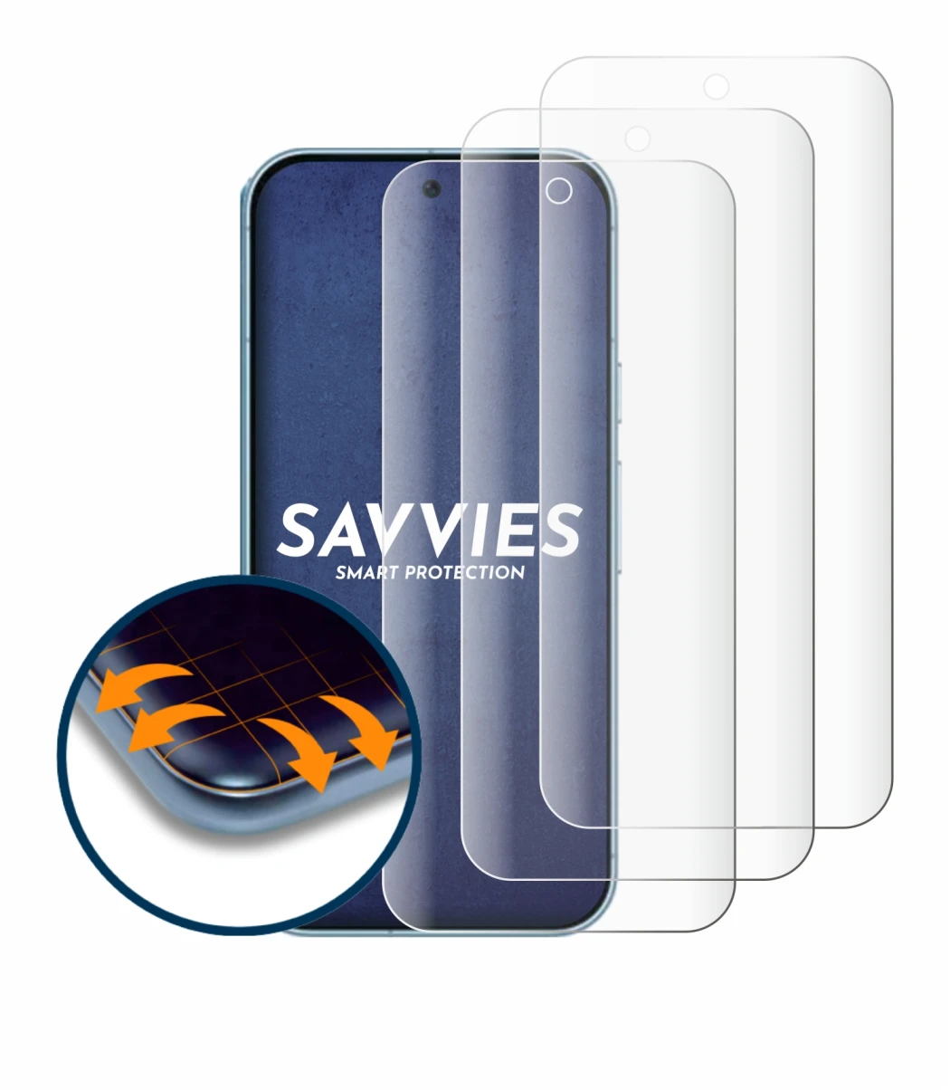 Immagine del dispositivo Google Pixel 9 Pro XL con un'ampia varietà di protezioni per lo schermo.