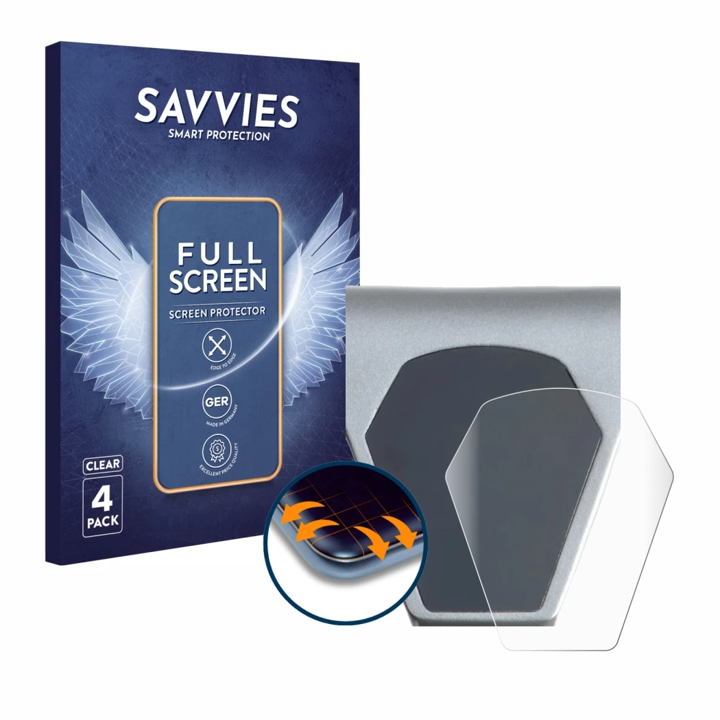 Parte frontale di una confezione del prodotto con il logo del marchio Savvies. Accanto è raffigurato il dispositivo Epowerfun 