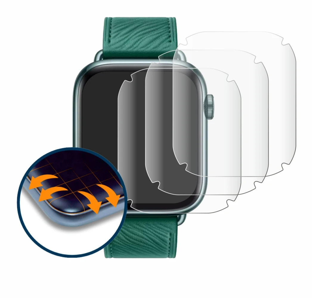 Immagine del dispositivo Honor Watch 5 con un'ampia varietà di protezioni per lo schermo.