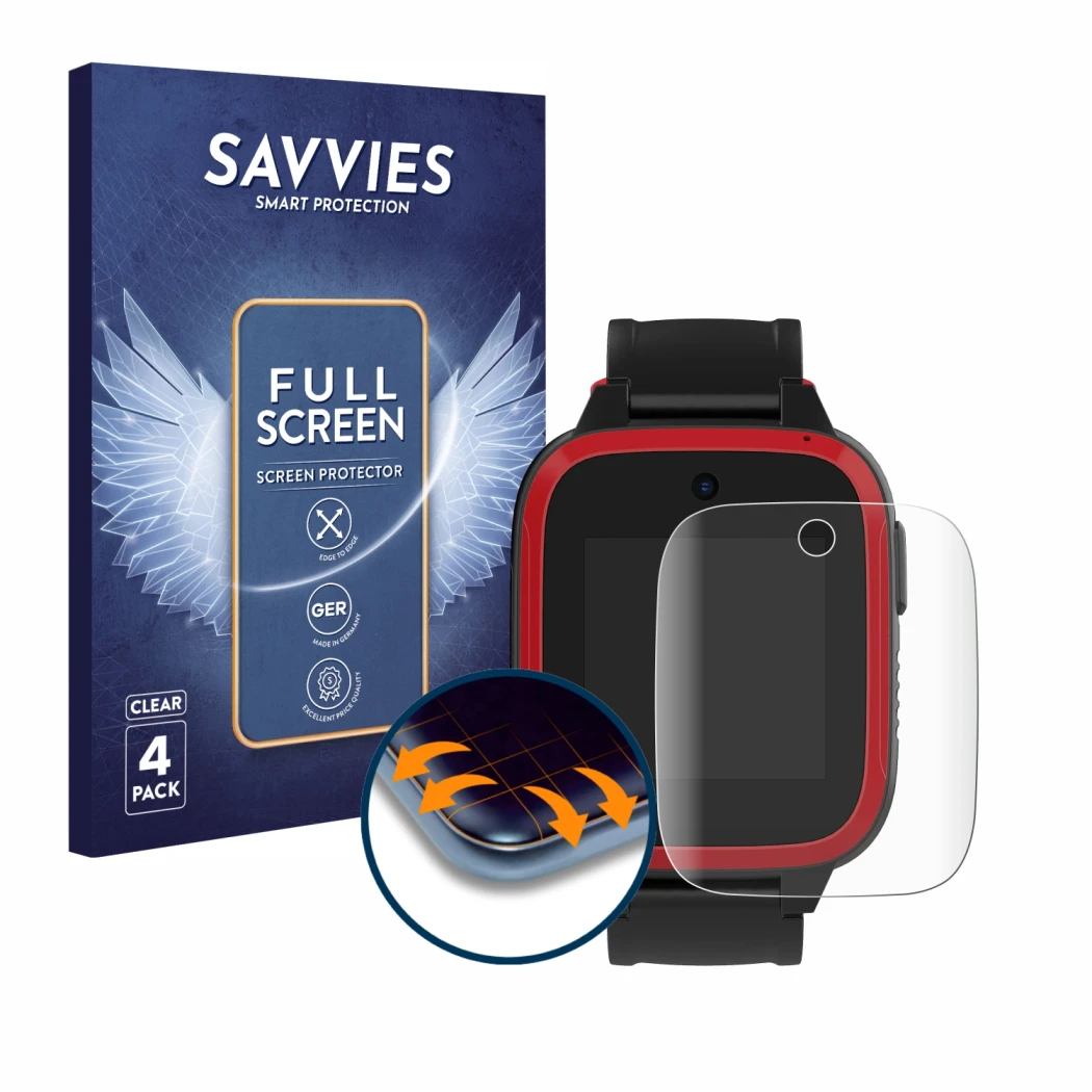 Parte frontale di una confezione del prodotto con il logo del marchio Savvies. Accanto è raffigurato il dispositivo Xplora Let