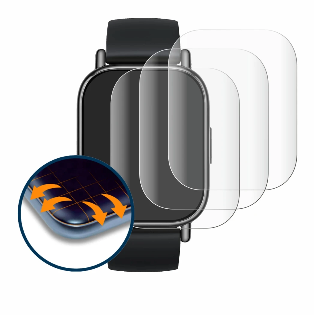 Immagine del dispositivo Xiaomi Redmi Watch 5 Lite con un'ampia varietà di protezioni per lo schermo.