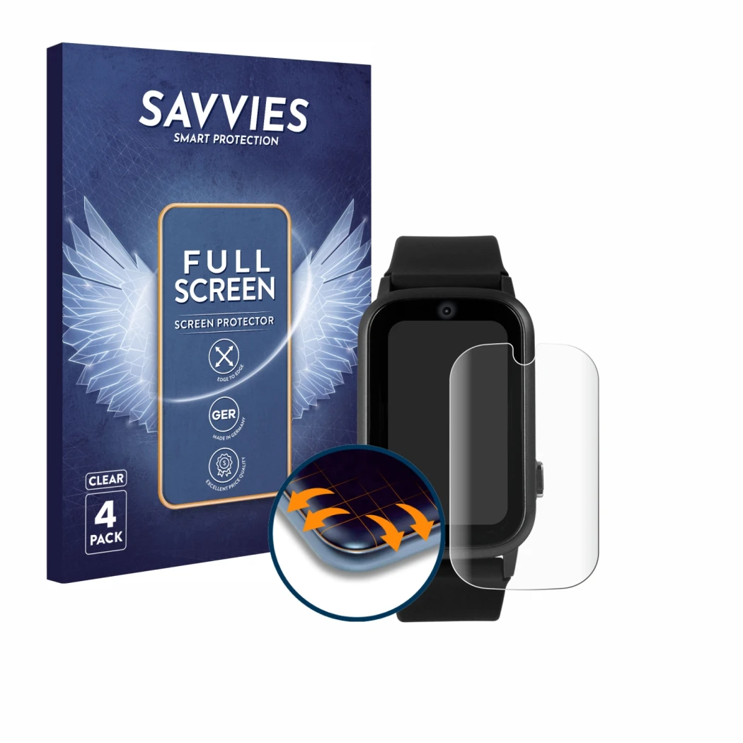 Parte frontale di una confezione del prodotto con il logo del marchio Savvies. Accanto è raffigurato il dispositivo One2Track 