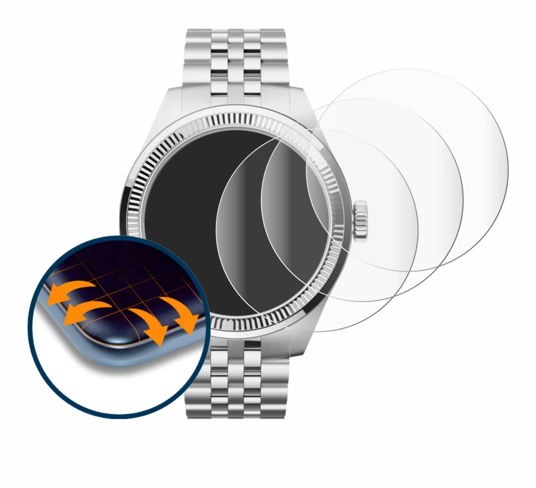 Immagine del dispositivo Withings ScanWatch Nova Brilliant (39 mm) con un'ampia varietà di protezioni per lo schermo.