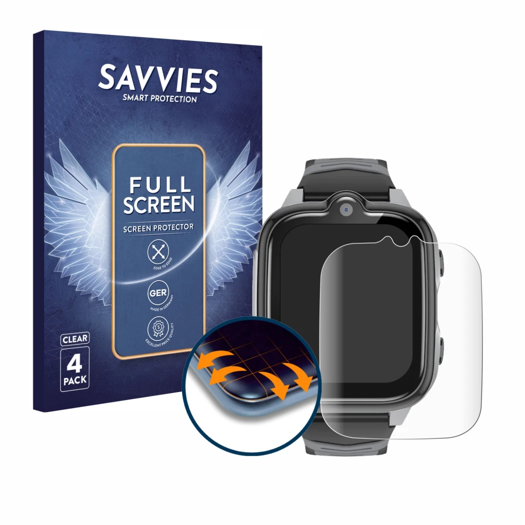 Parte frontale di una confezione del prodotto con il logo del marchio Savvies. Accanto è raffigurato il dispositivo Blackview 