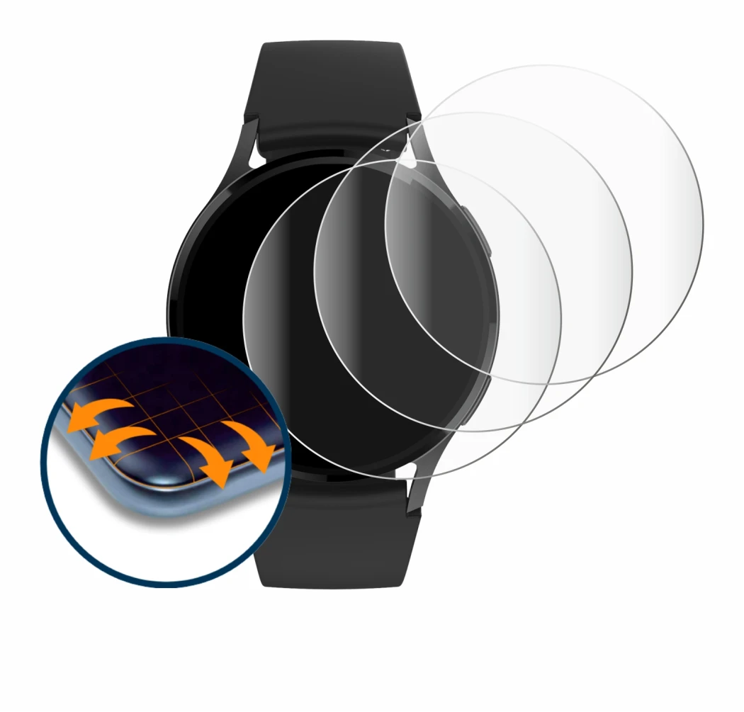 Immagine del dispositivo Levowatch EDGY con un'ampia varietà di protezioni per lo schermo.