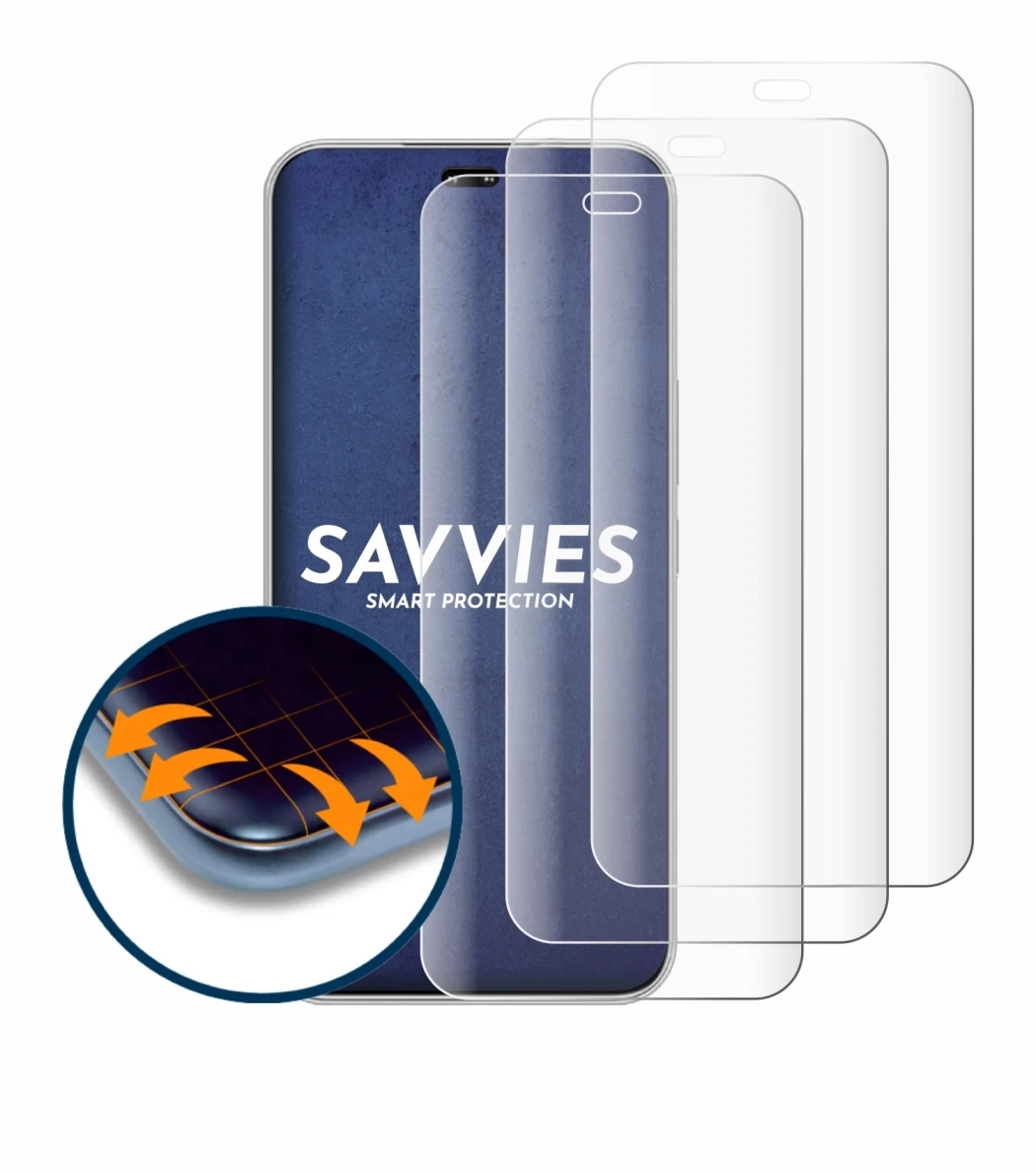 Immagine del dispositivo Honor 400 Pro con un'ampia varietà di protezioni per lo schermo.