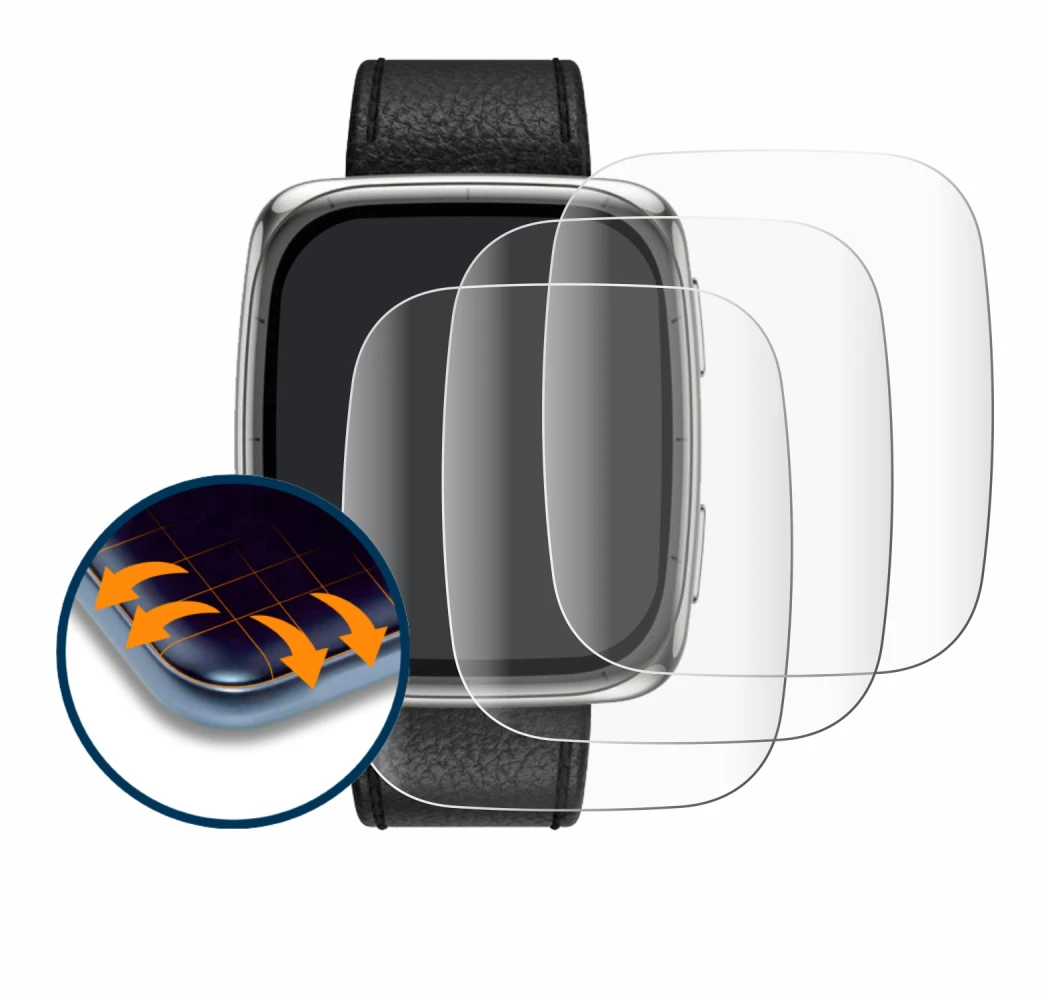 Immagine del dispositivo Amazfit Active 2 (rettangolare) con un'ampia varietà di protezioni per lo schermo.