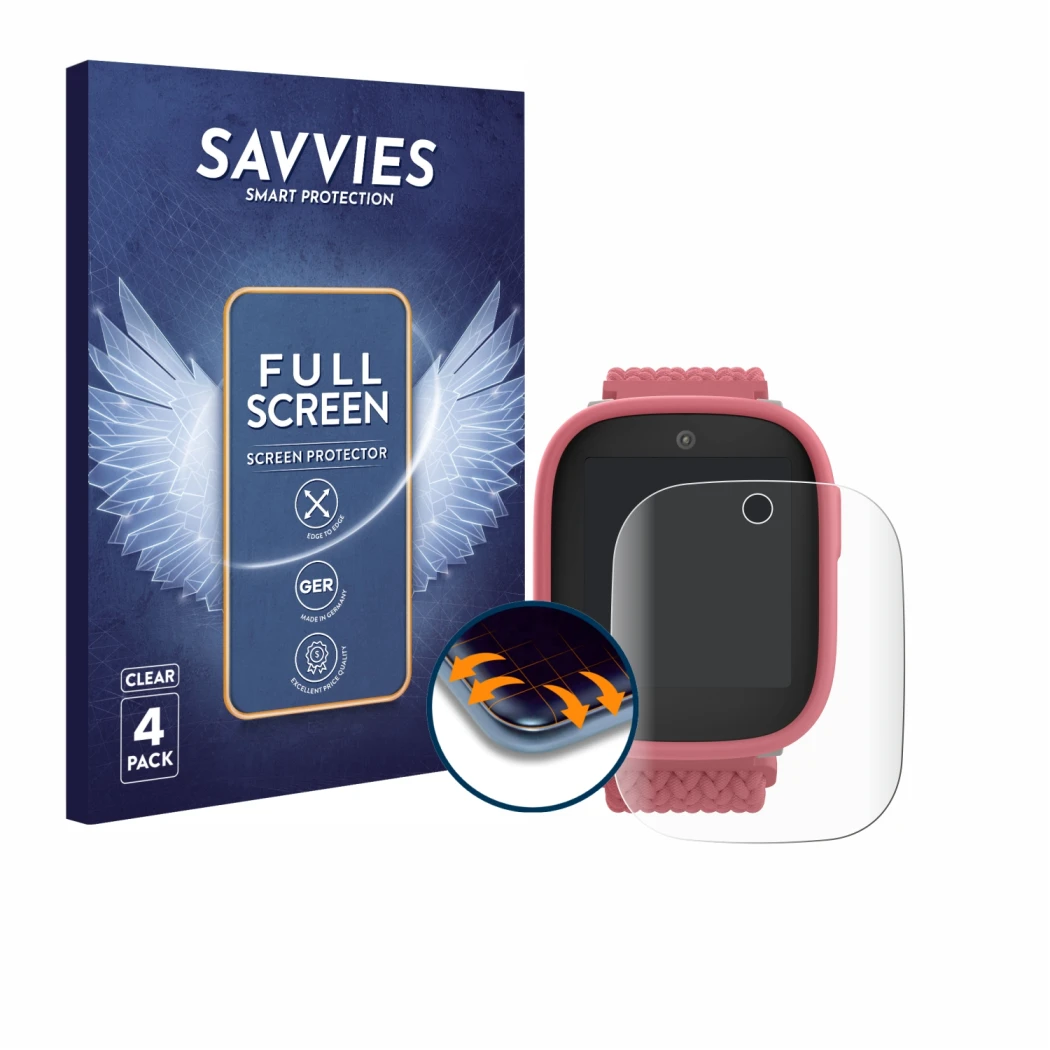 Parte frontale di una confezione del prodotto con il logo del marchio Savvies. Accanto è raffigurato il dispositivo Xplora X6 
