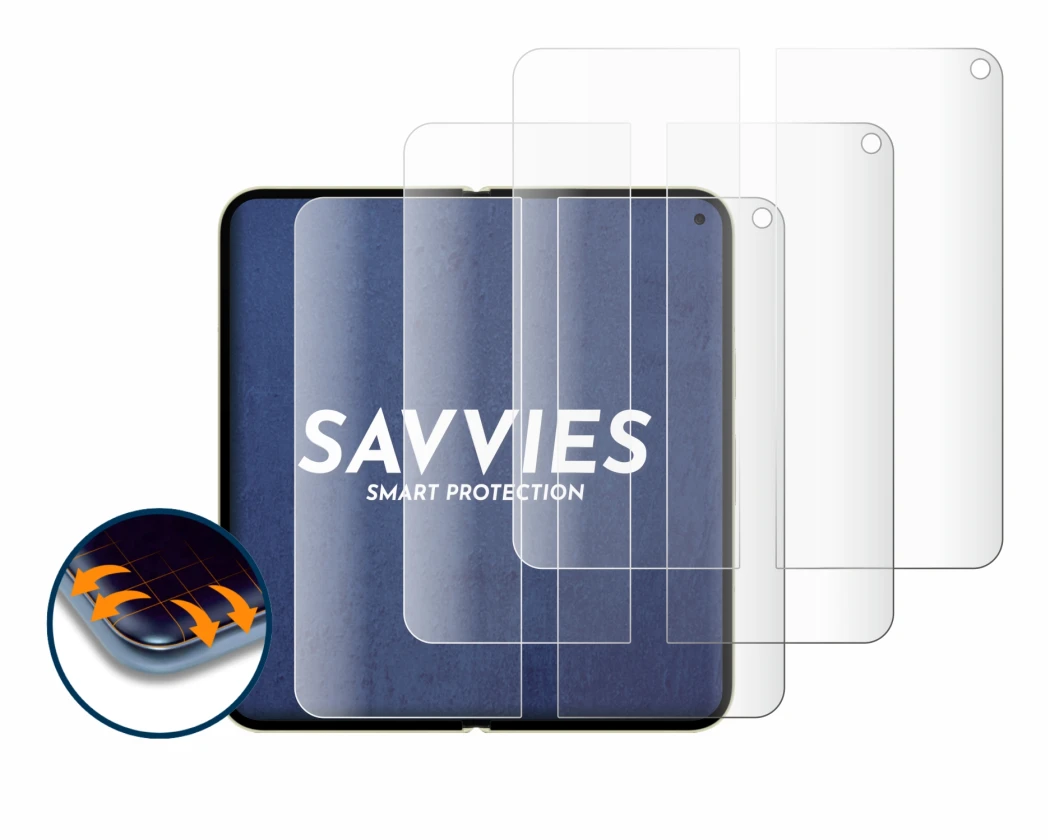 Immagine del dispositivo Google Pixel 10 Pro Fold (Display interno) con un'ampia varietà di protezioni per lo schermo.