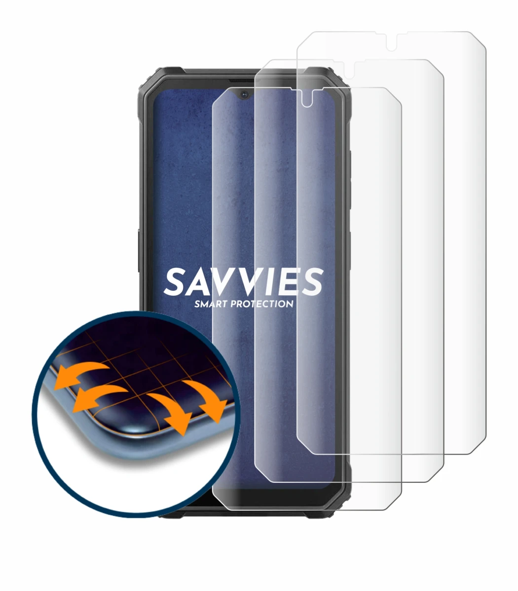 Immagine del dispositivo Blackview BV4800 con un'ampia varietà di protezioni per lo schermo.