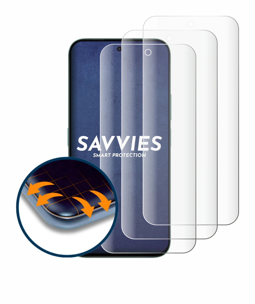 Immagine del dispositivo Honor X6c con un'ampia varietà di protezioni per lo schermo.