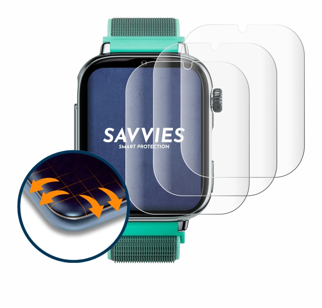 Immagine del dispositivo SaveFamily SaveWatch Plus 2 con un'ampia varietà di protezioni per lo schermo.