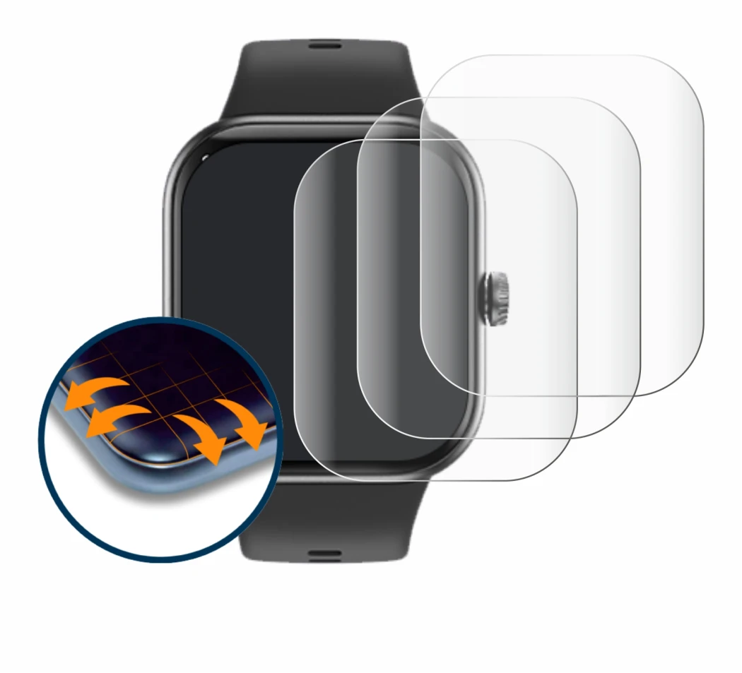 Immagine del dispositivo Honor Choice InFoWear Watch 2 Pro con un'ampia varietà di protezioni per lo schermo.