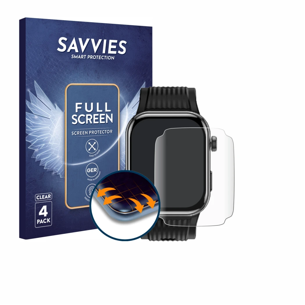 Parte frontale di una confezione del prodotto con il logo del marchio Savvies. Accanto è raffigurato il dispositivo Rollme Kor