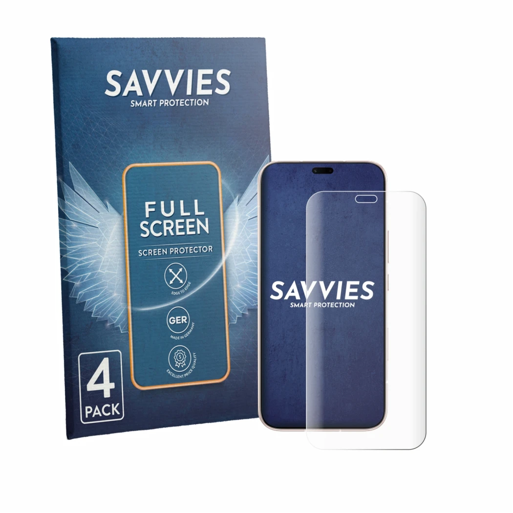 Parte frontale di una confezione del prodotto con il logo del marchio Savvies. Accanto è raffigurato il dispositivo Honor 600 