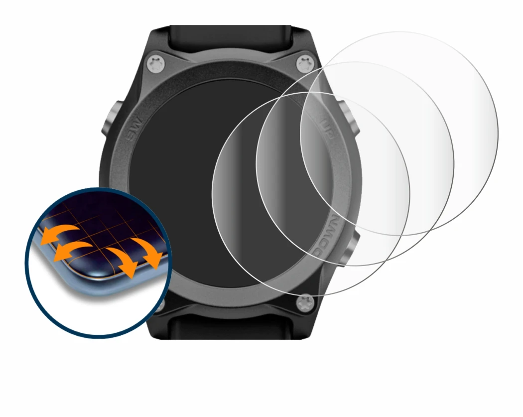 Immagine del dispositivo Mares Sirius con un'ampia varietà di protezioni per lo schermo.