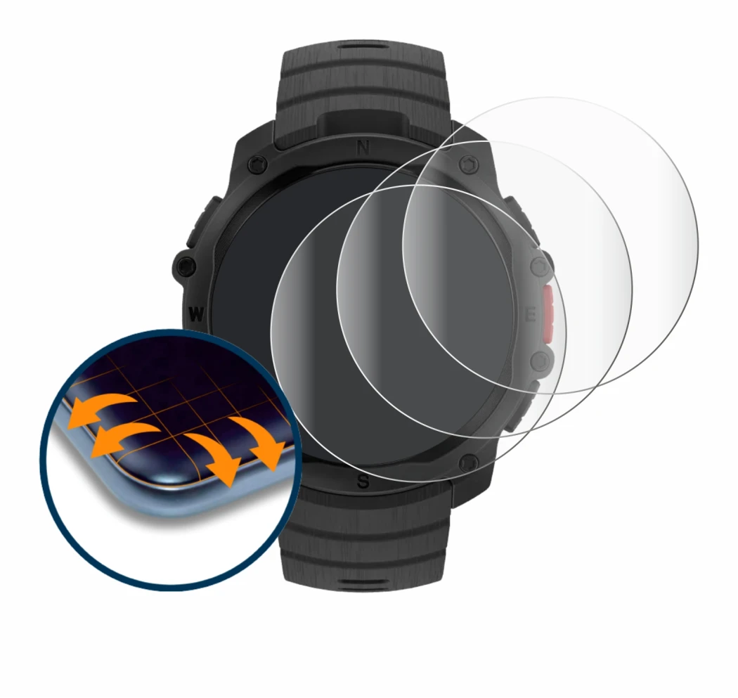 Immagine del dispositivo Polar Street X con un'ampia varietà di protezioni per lo schermo.