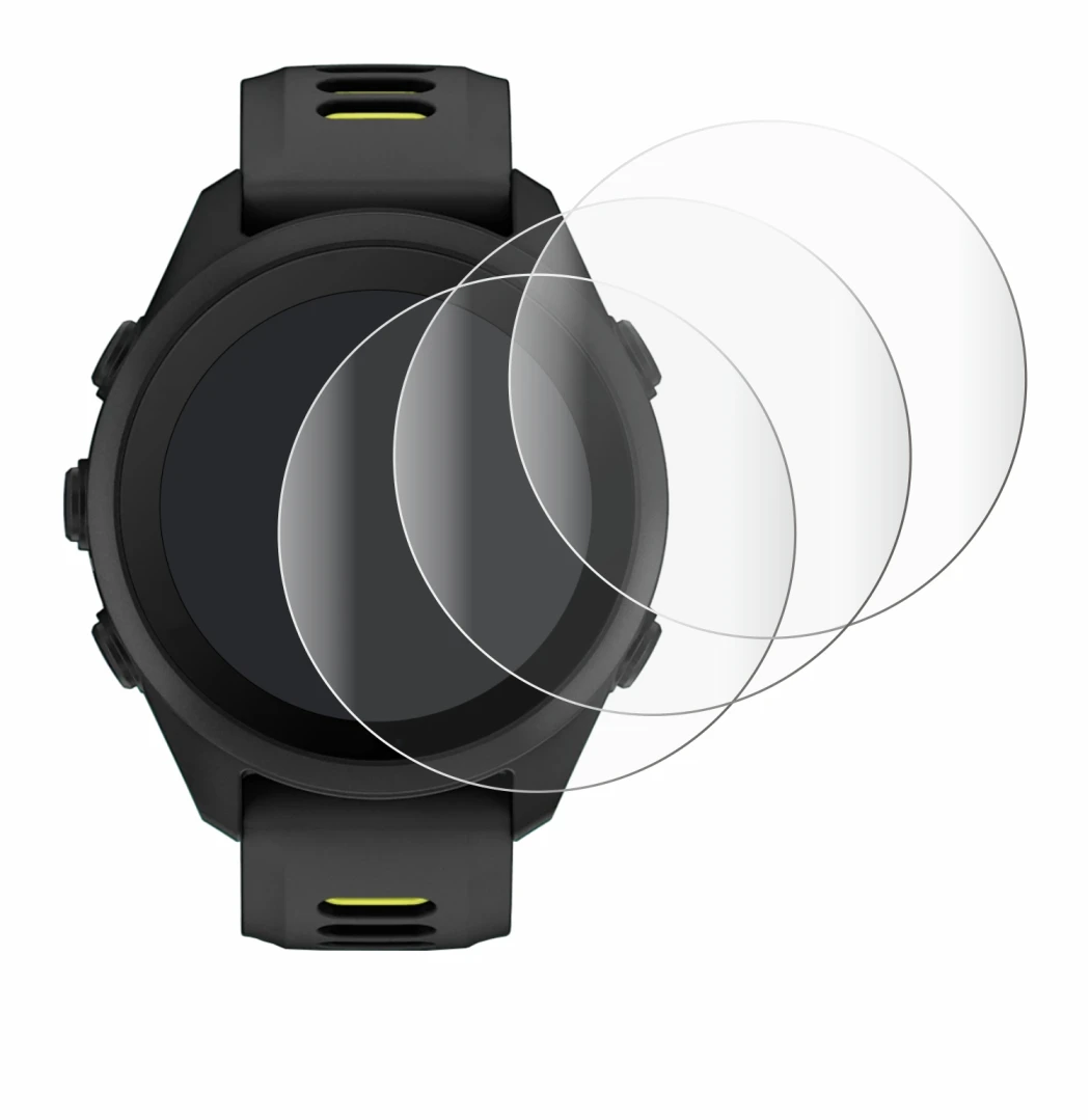 Immagine del dispositivo Garmin Forerunner 170 con un'ampia varietà di protezioni per lo schermo.