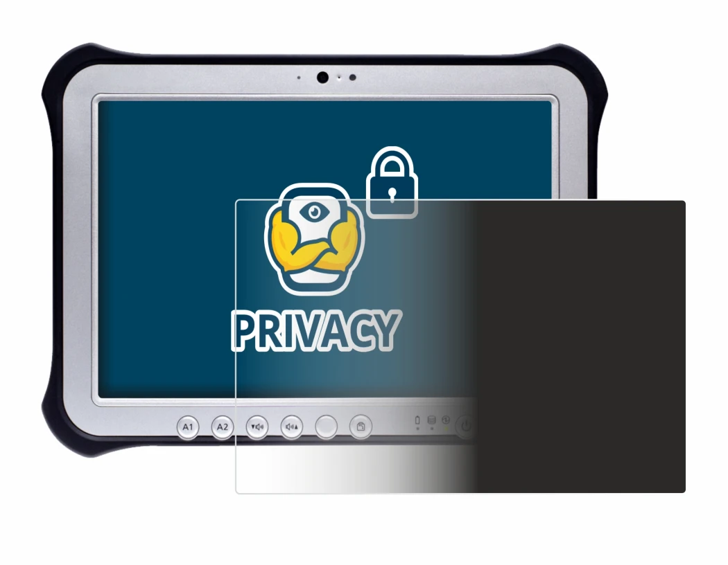 Immagine del dispositivo Panasonic Toughpad FZ-G1 con un'ampia varietà di protezioni per lo schermo.