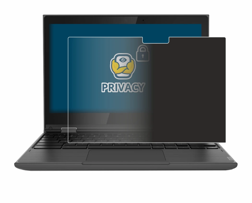 Immagine del dispositivo Lenovo 300e (2a Gen.) con un'ampia varietà di protezioni per lo schermo.