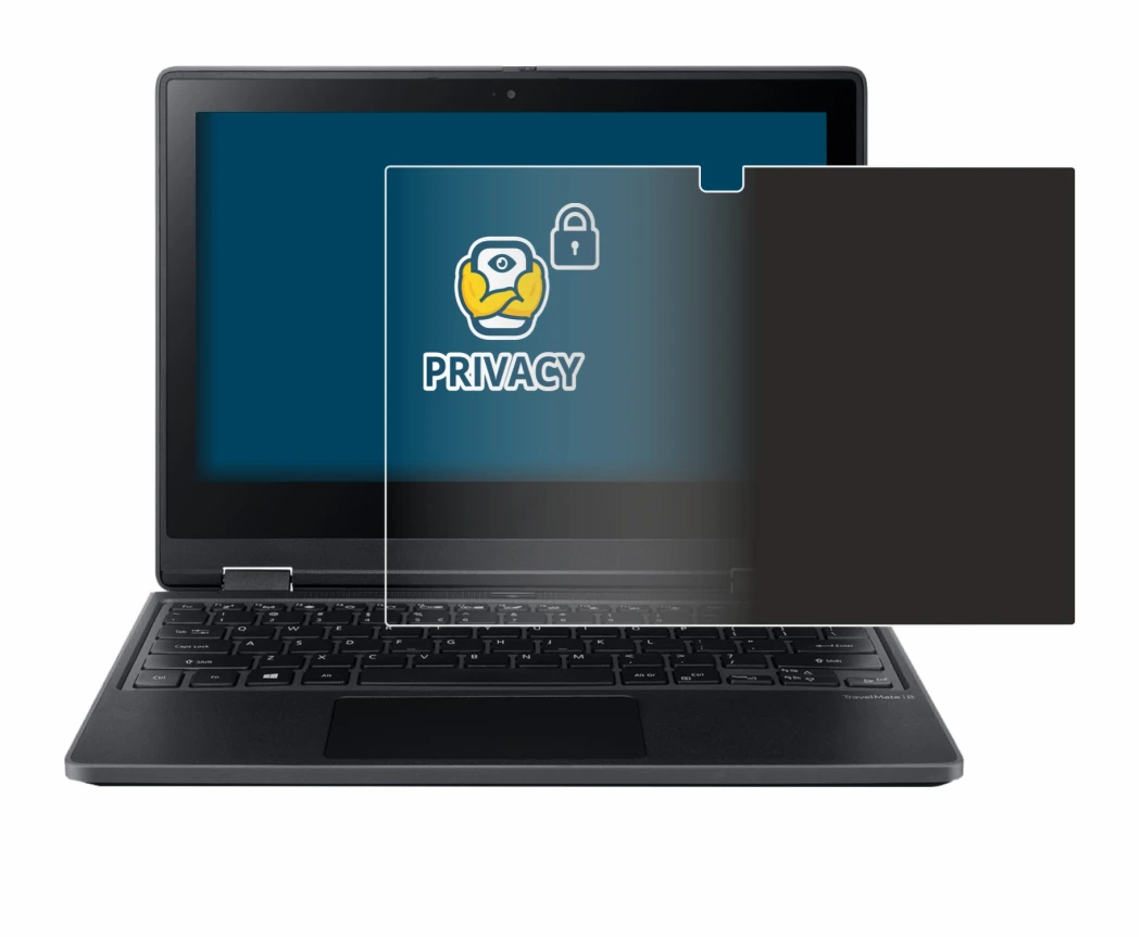 Immagine del dispositivo Acer TravelMate Spin B3 con un'ampia varietà di protezioni per lo schermo.