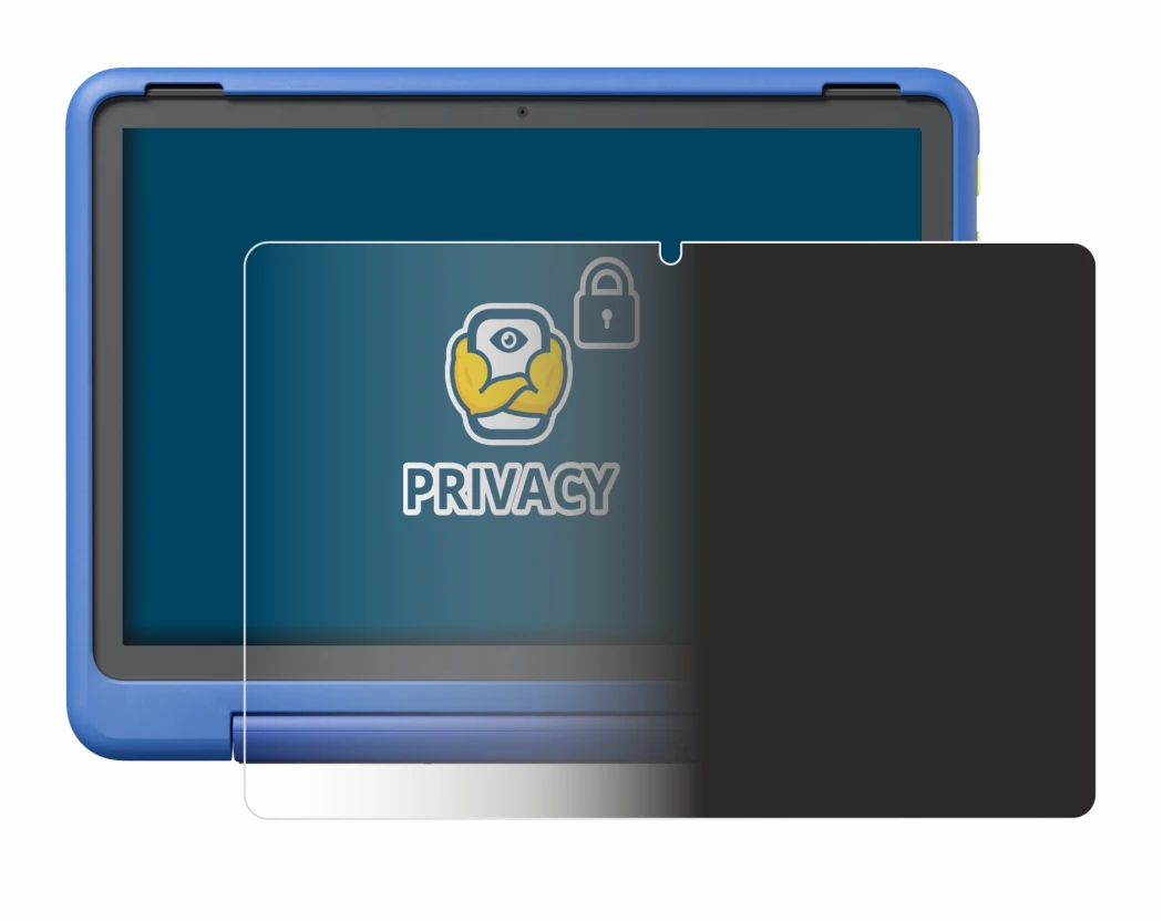 Immagine del dispositivo Amazon Fire HD 10 Kids Pro 2023 con un'ampia varietà di protezioni per lo schermo.