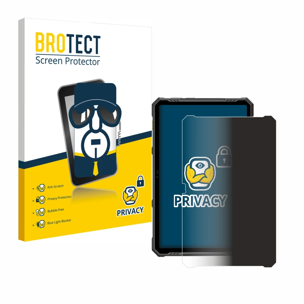 Parte frontale di una confezione del prodotto con il logo del marchio BROTECT. Accanto è raffigurato il dispositivo Ulefone Ar