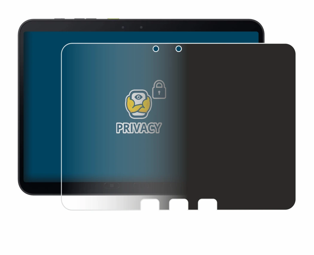 Immagine del dispositivo Samsung Galaxy Tab Active 5 Pro con un'ampia varietà di protezioni per lo schermo.