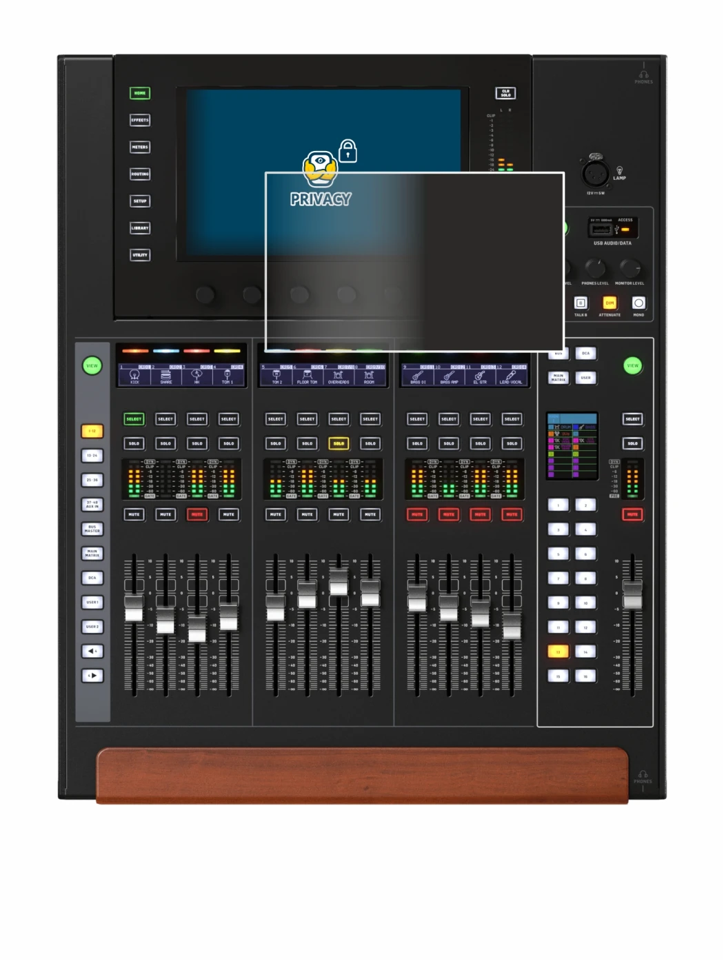 Immagine del dispositivo Behringer Wing Compact con un'ampia varietà di protezioni per lo schermo.