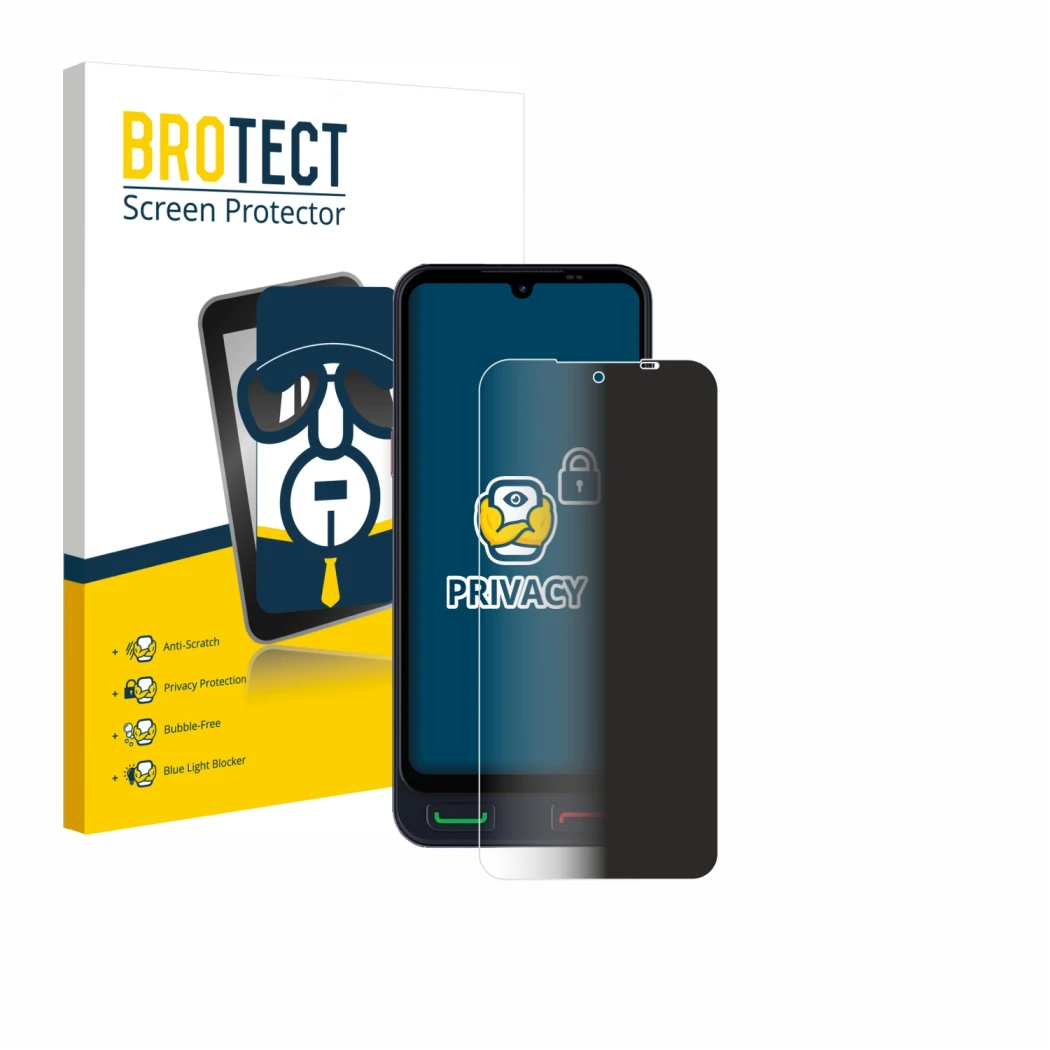 Parte frontale di una confezione del prodotto con il logo del marchio BROTECT. Accanto è raffigurato il dispositivo SPC Zeus 2