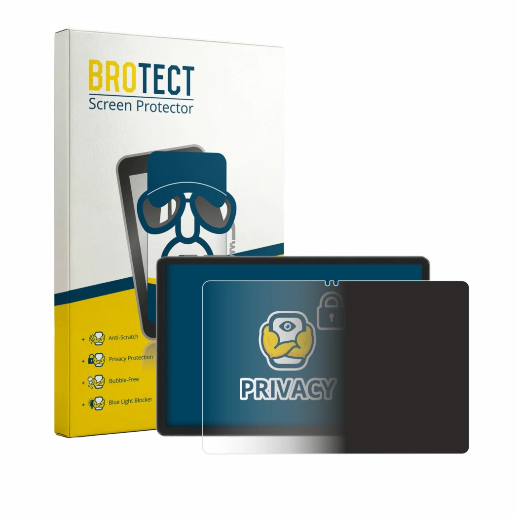 Parte frontale di una confezione del prodotto con il logo del marchio BROTECT. Accanto è raffigurato il dispositivo Blackview