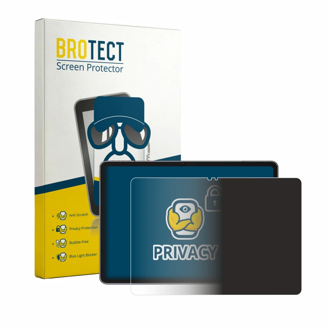 Parte frontale di una confezione del prodotto con il logo del marchio BROTECT. Accanto è raffigurato il dispositivo Ulefone Ta