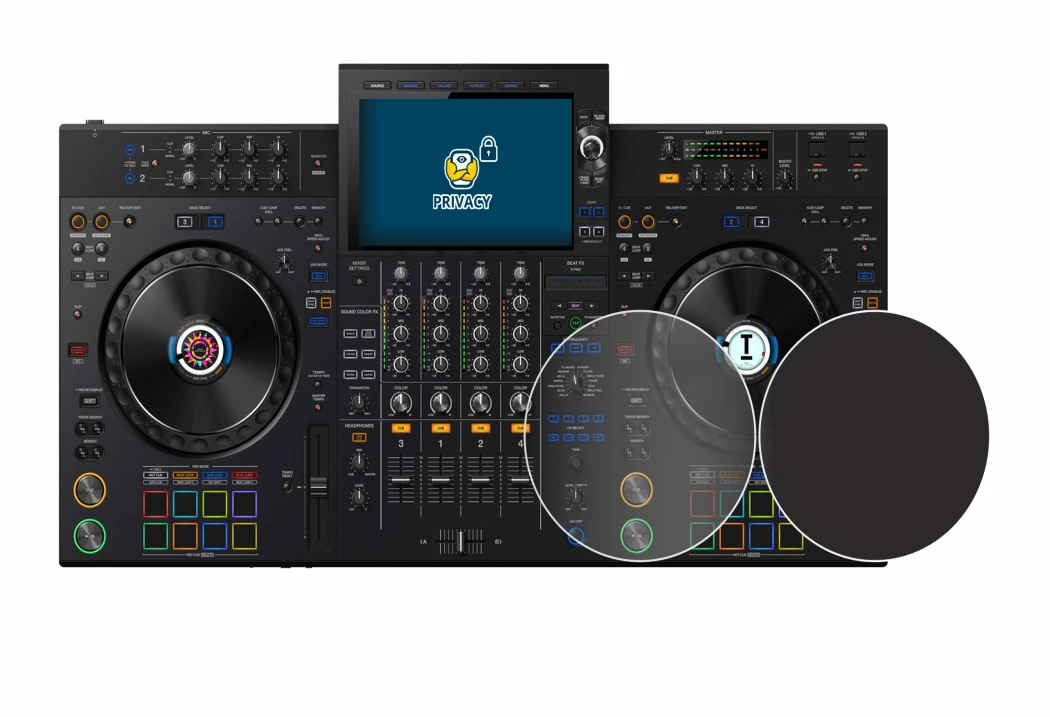 Immagine del dispositivo AlphaTheta XDJ-AZ (Jog) con un'ampia varietà di protezioni per lo schermo.