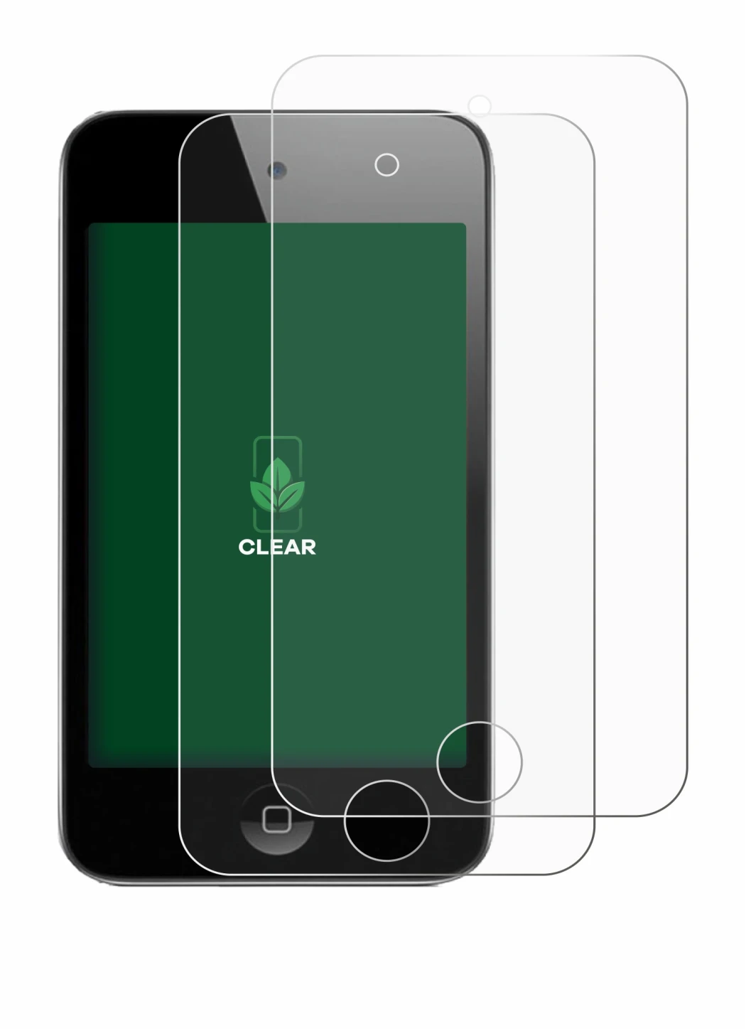 Immagine del dispositivo Apple iPod Touch (4a Gen.) con un'ampia varietà di protezioni per lo schermo.