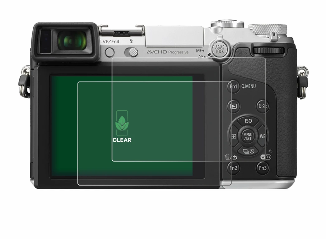 Immagine del dispositivo Panasonic Lumix DMC-GX7 con un'ampia varietà di protezioni per lo schermo.