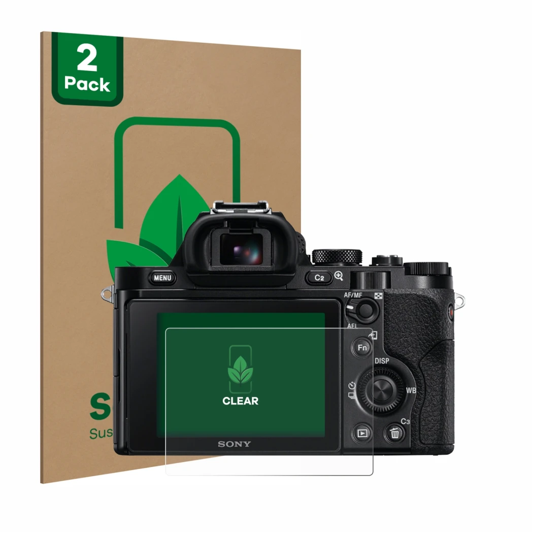 Parte frontale di una confezione del prodotto con il logo del marchio ScreenLeaf. Accanto è raffigurato il dispositivo Sony Al