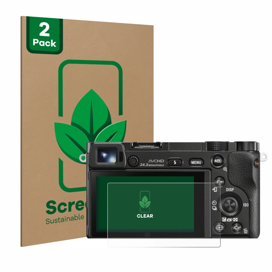 Parte frontale di una confezione del prodotto con il logo del marchio ScreenLeaf. Accanto è raffigurato il dispositivo Sony Al
