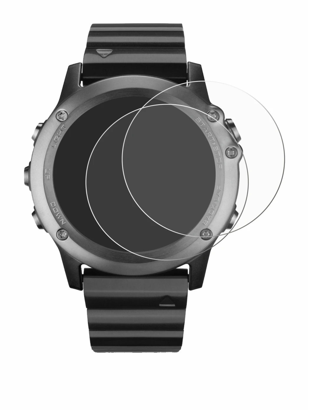Immagine del dispositivo Garmin Fenix 3 con un'ampia varietà di protezioni per lo schermo.