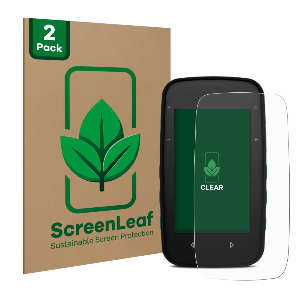 Parte frontale di una confezione del prodotto con il logo del marchio ScreenLeaf. Accanto è raffigurato il dispositivo CompeGP