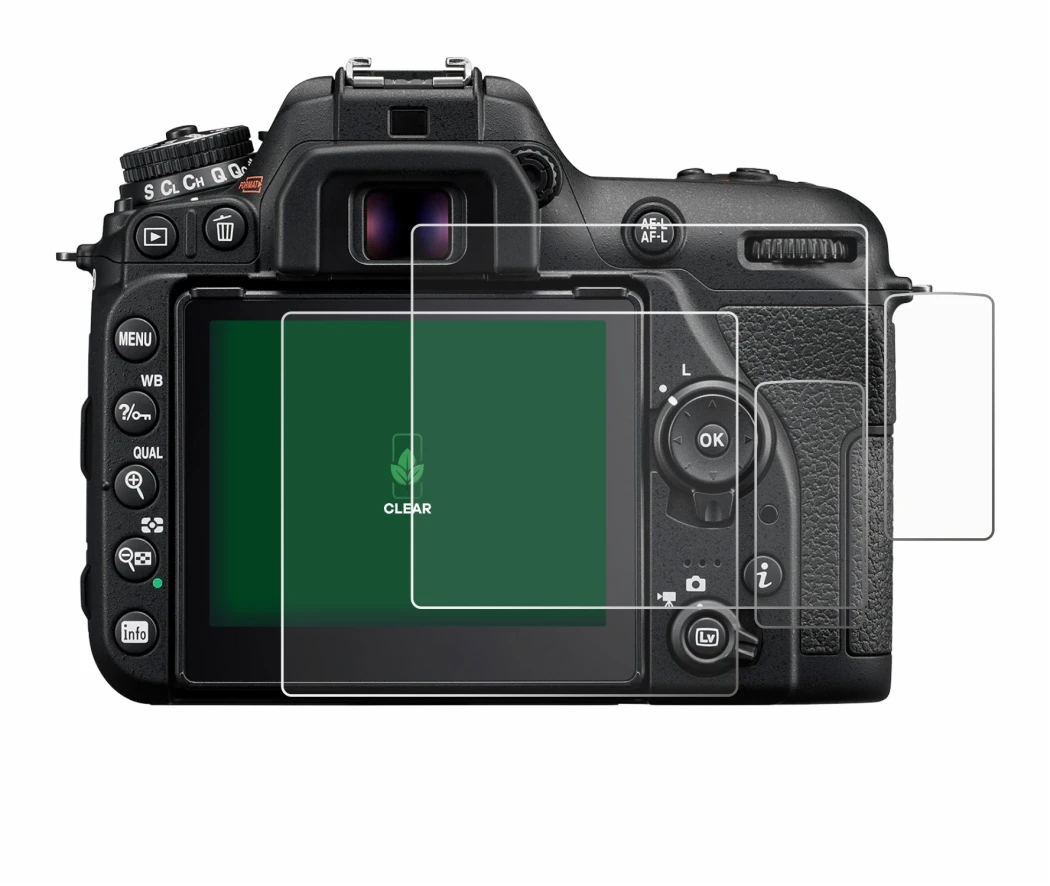 Immagine del dispositivo Nikon D7500 con un'ampia varietà di protezioni per lo schermo.