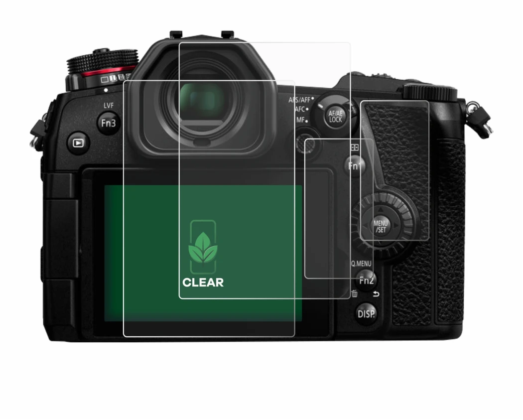 Immagine del dispositivo Panasonic Lumix DC-G9 con un'ampia varietà di protezioni per lo schermo.