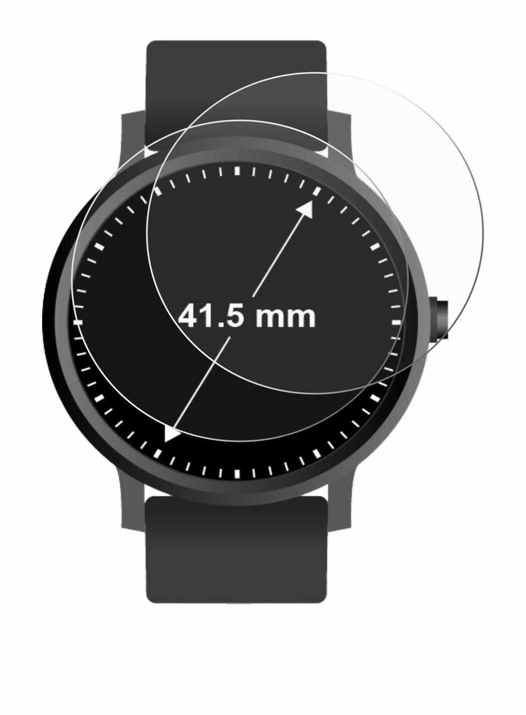 Immagine del dispositivo Orologi (Circolare, ø: 41.5 mm) con un'ampia varietà di protezioni per lo schermo.