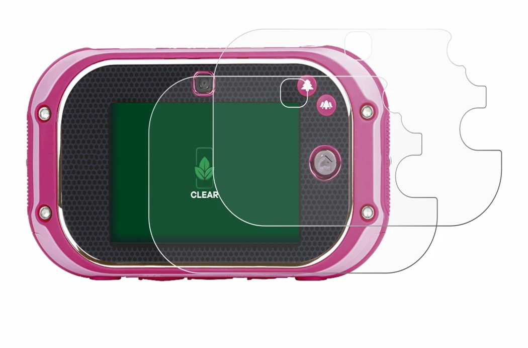 Immagine del dispositivo Vtech Kidizoom Touch 5.0 2018 con un'ampia varietà di protezioni per lo schermo.