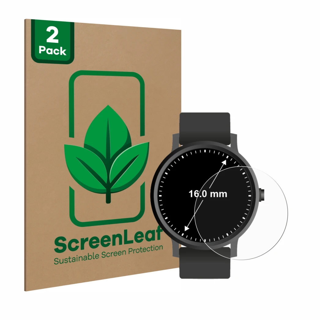 Parte frontale di una confezione del prodotto con il logo del marchio ScreenLeaf. Accanto è raffigurato il dispositivo Circola